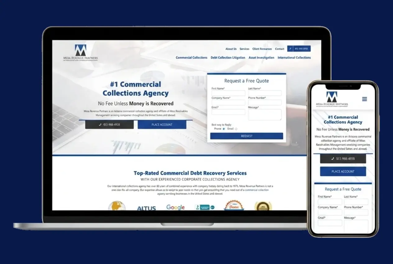 The MRP Collects website shown on a laptop and phone