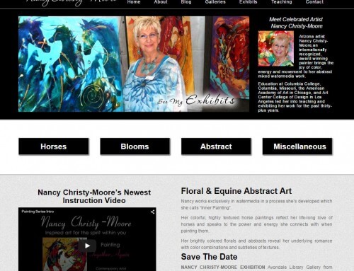 Website designed for an artist In Surprise, Arizona