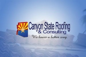 logo for canyon state roofing company