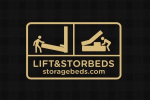 logo for storage beds company, lift and stor